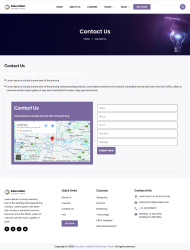 Education Contact Page