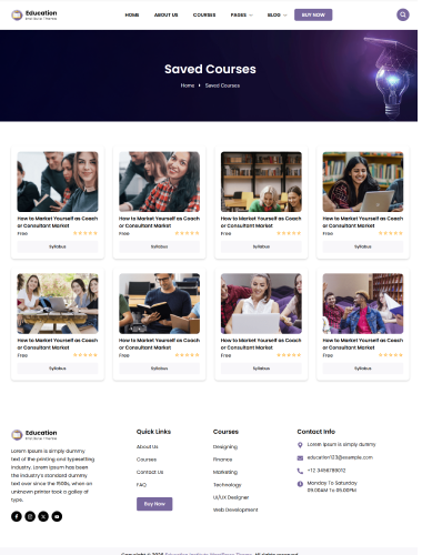 Education Courses Page
