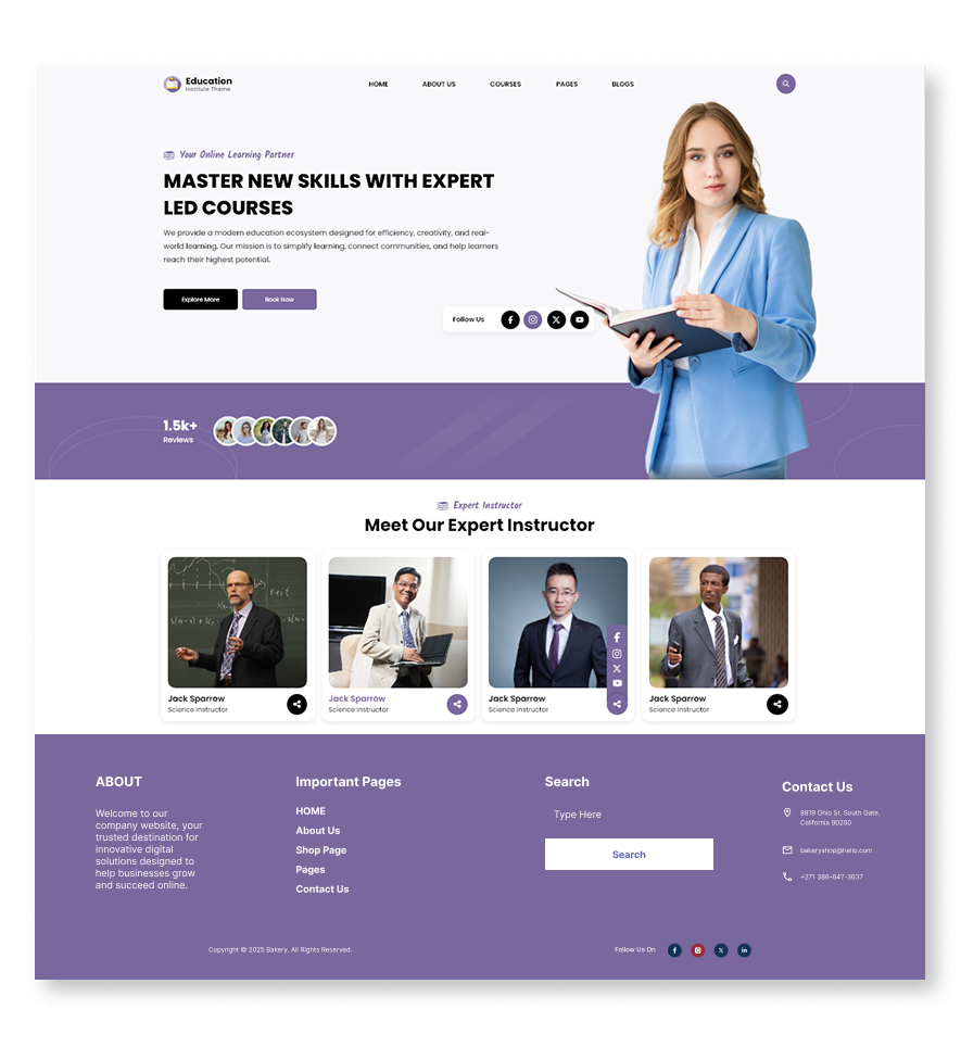 Free Education WordPress Theme