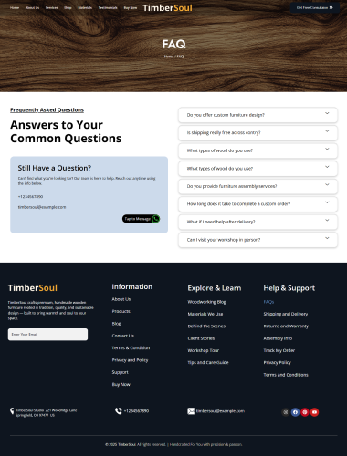 Interior FAQ Page