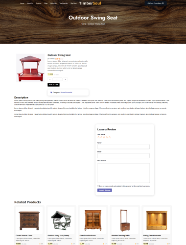 Interior Single Product Page
