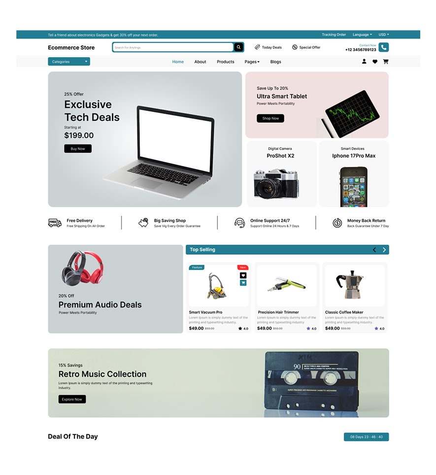 Free Ecommerce Store WordPress Theme